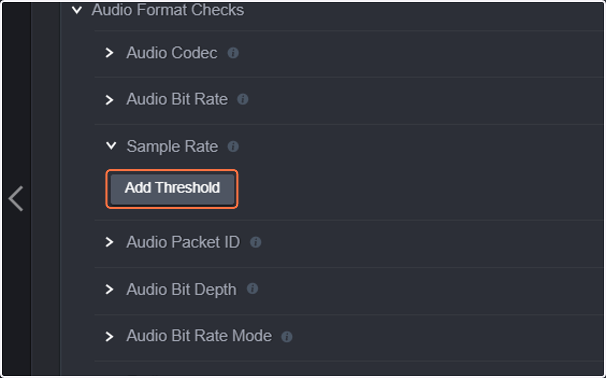 Click on Add Threshold