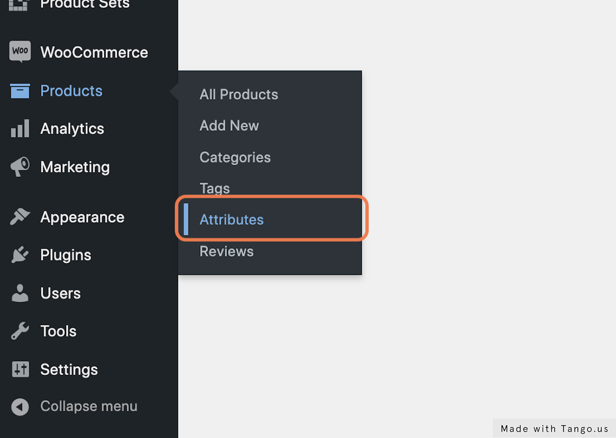 Go to products> Attributes