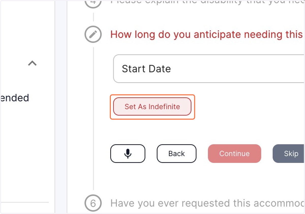 Enter the start date and click on Set As Indefinite to leave the end date blank.