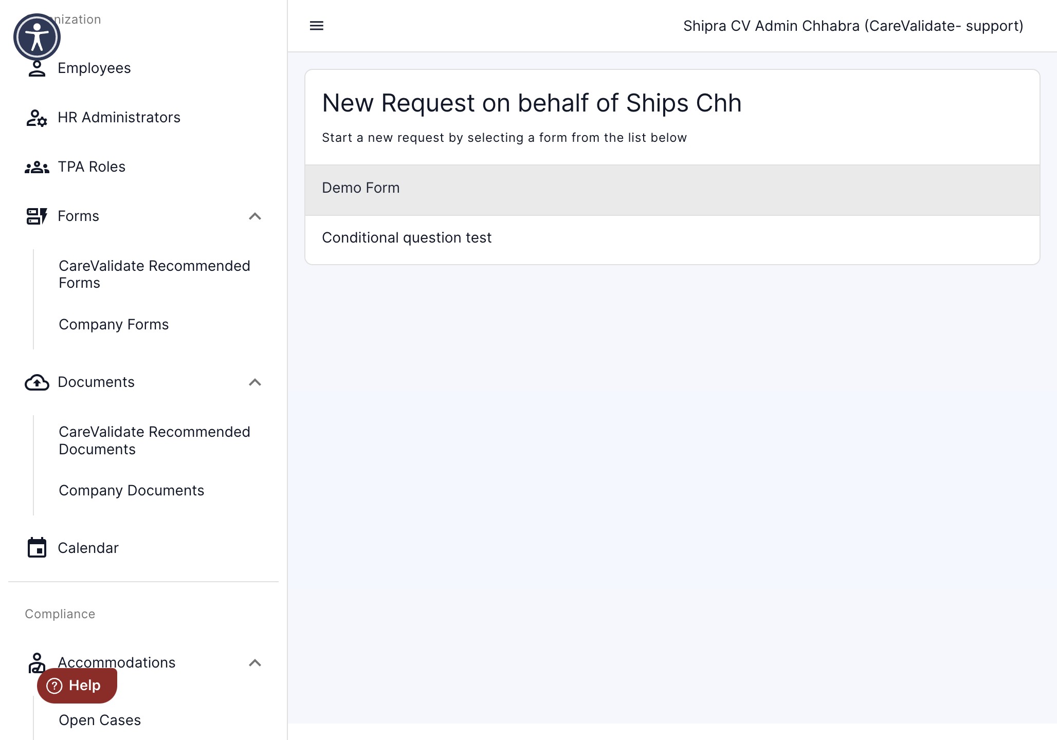 Click on required Form