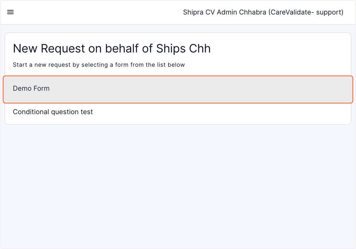 Click on required Form