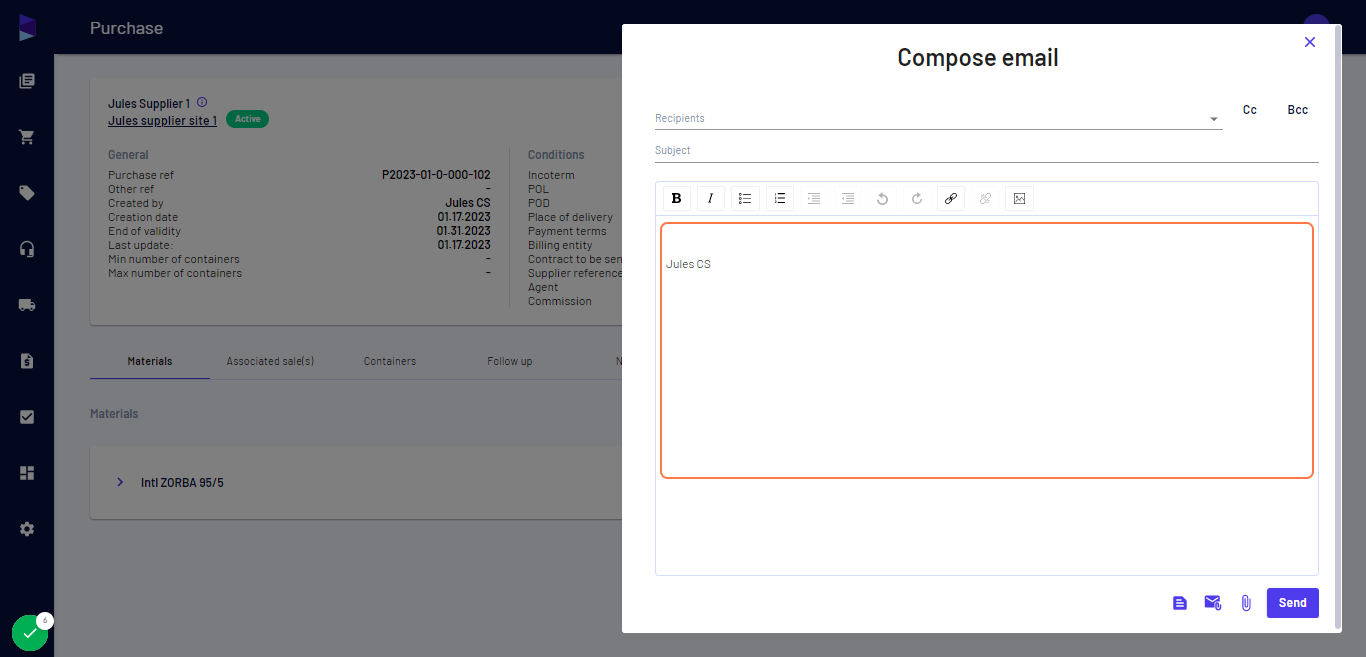 Compose your email