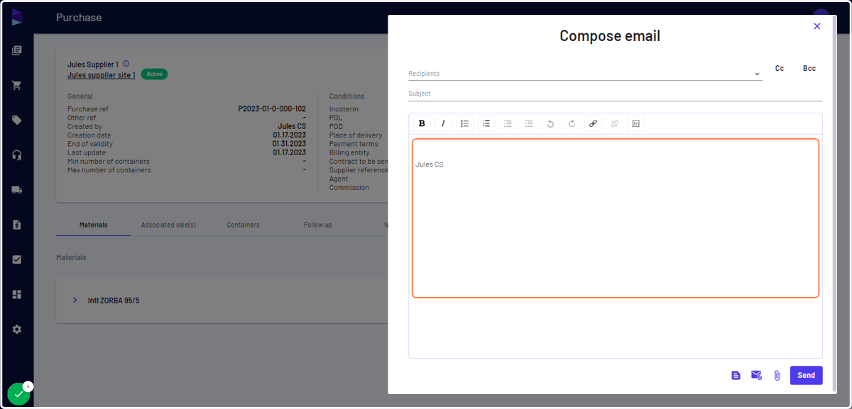 Compose your email