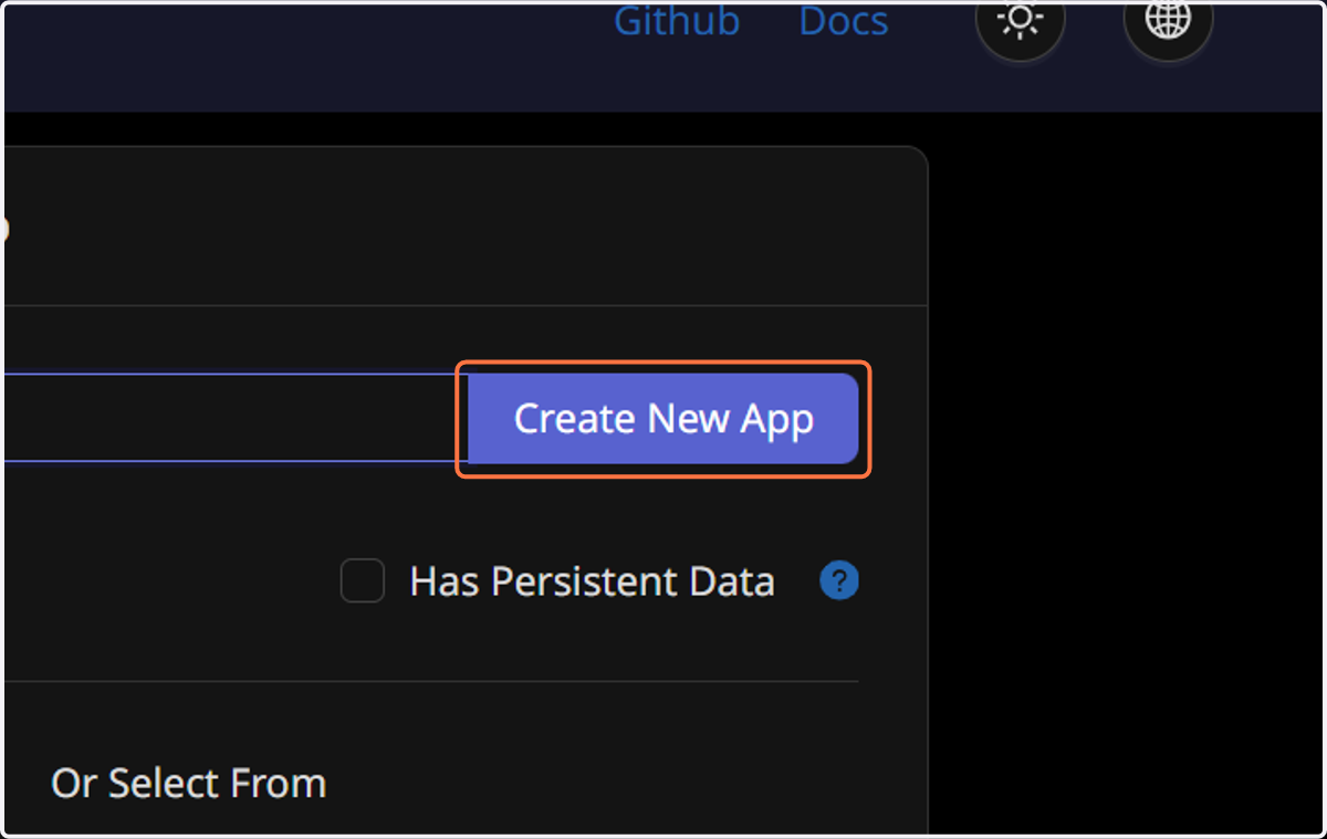 Click on Create New App