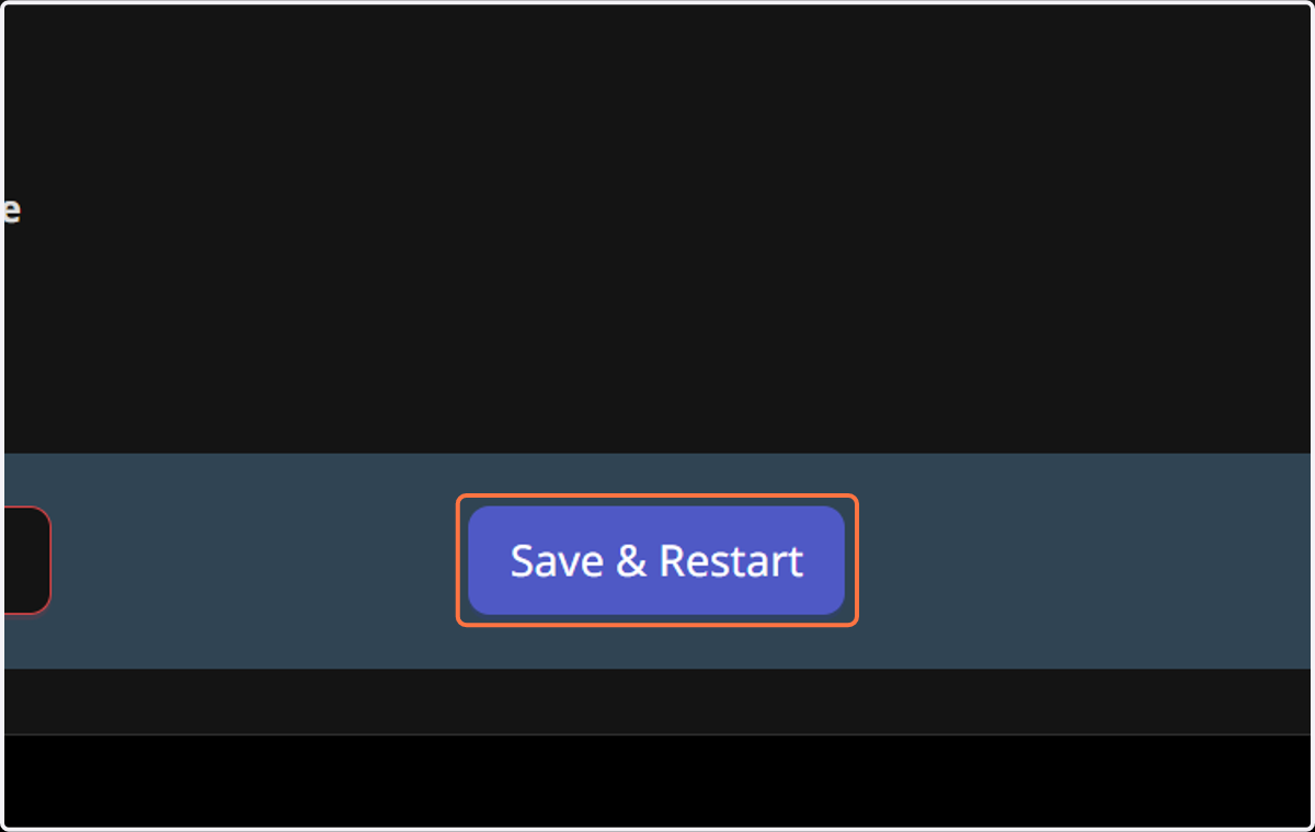 Click on Save & Restart