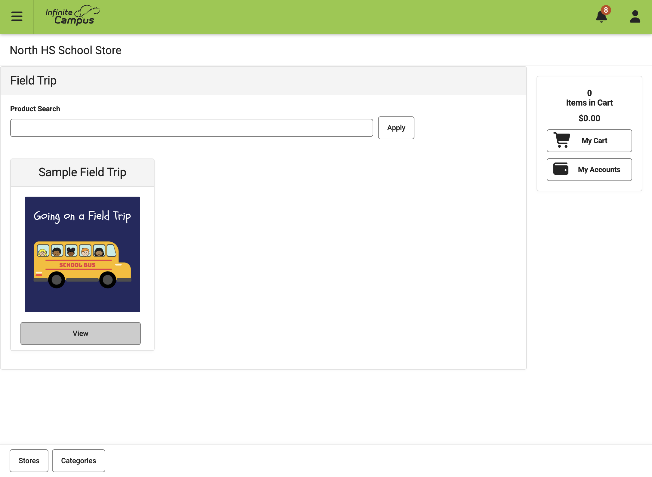 A. Click on the field trip you are paying for or opting out of B. Click on View