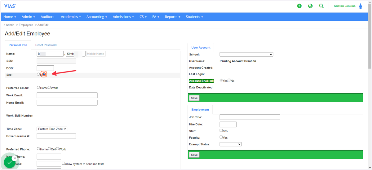 Select gender. This is a required field.