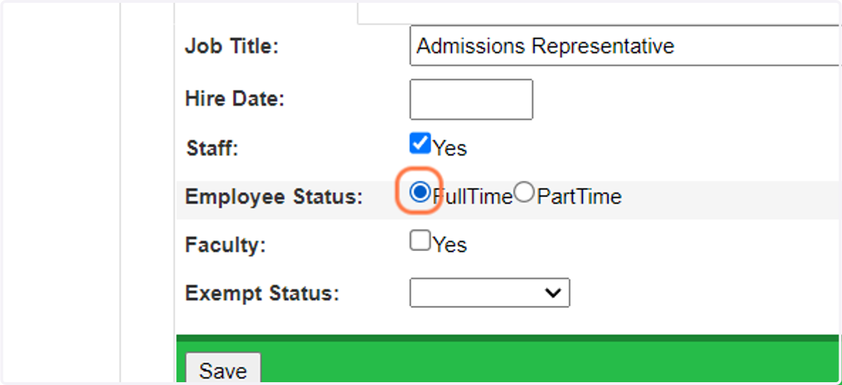 Choose a status. This is a requirement.