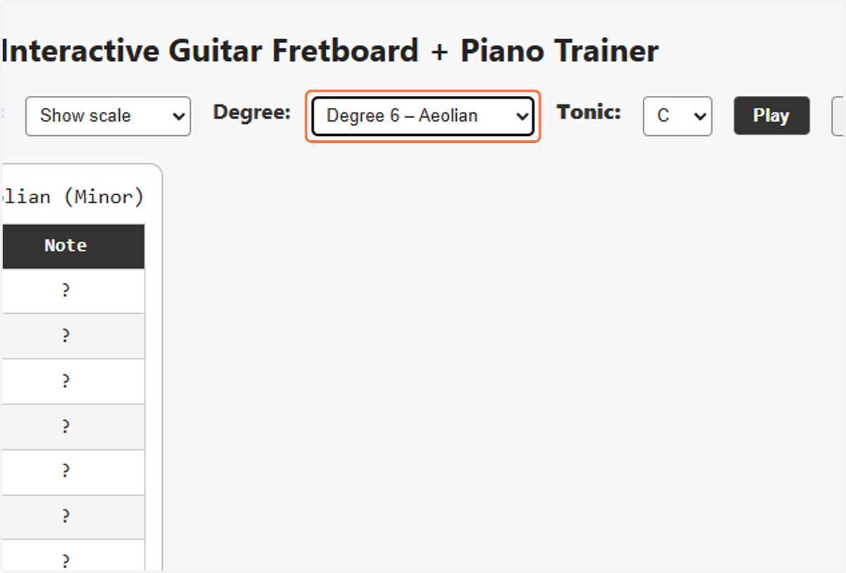 Change the position on the fretboard