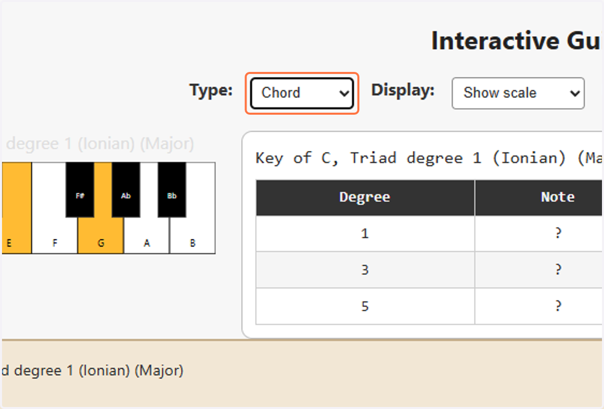 Select Chord from Type
