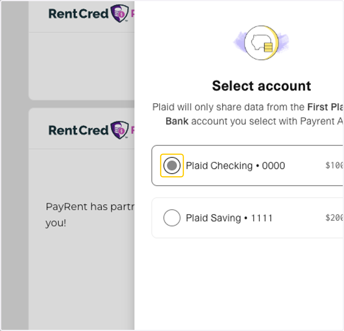 Select the account you want to use