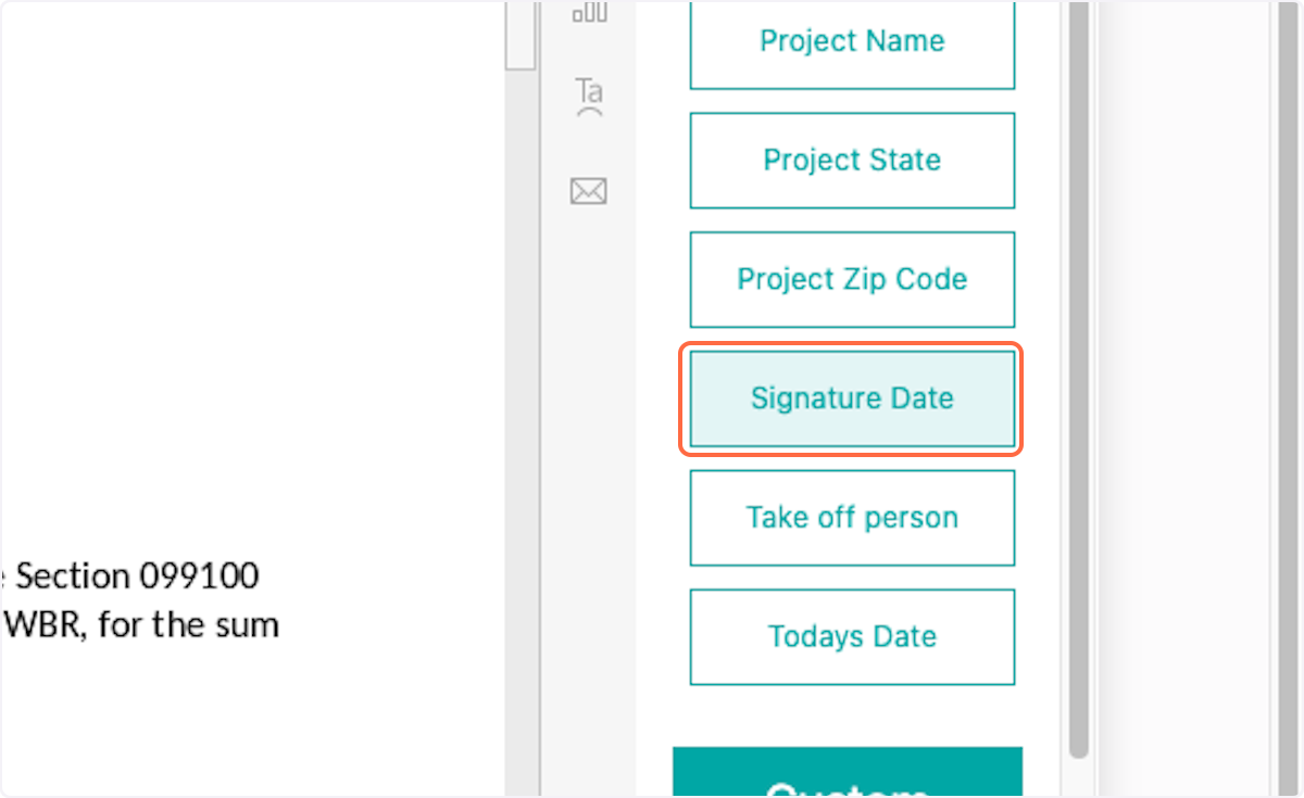 Use Signature Date to add the date of client signature