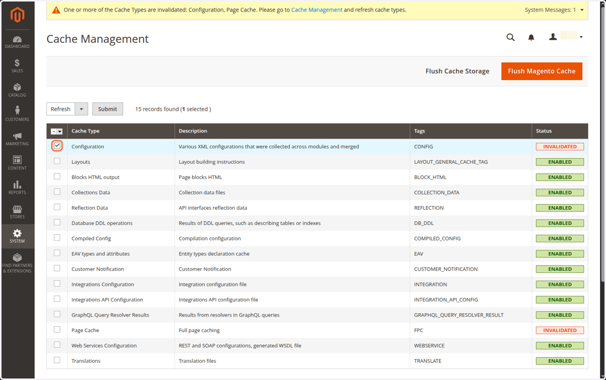 Check "Configuration"