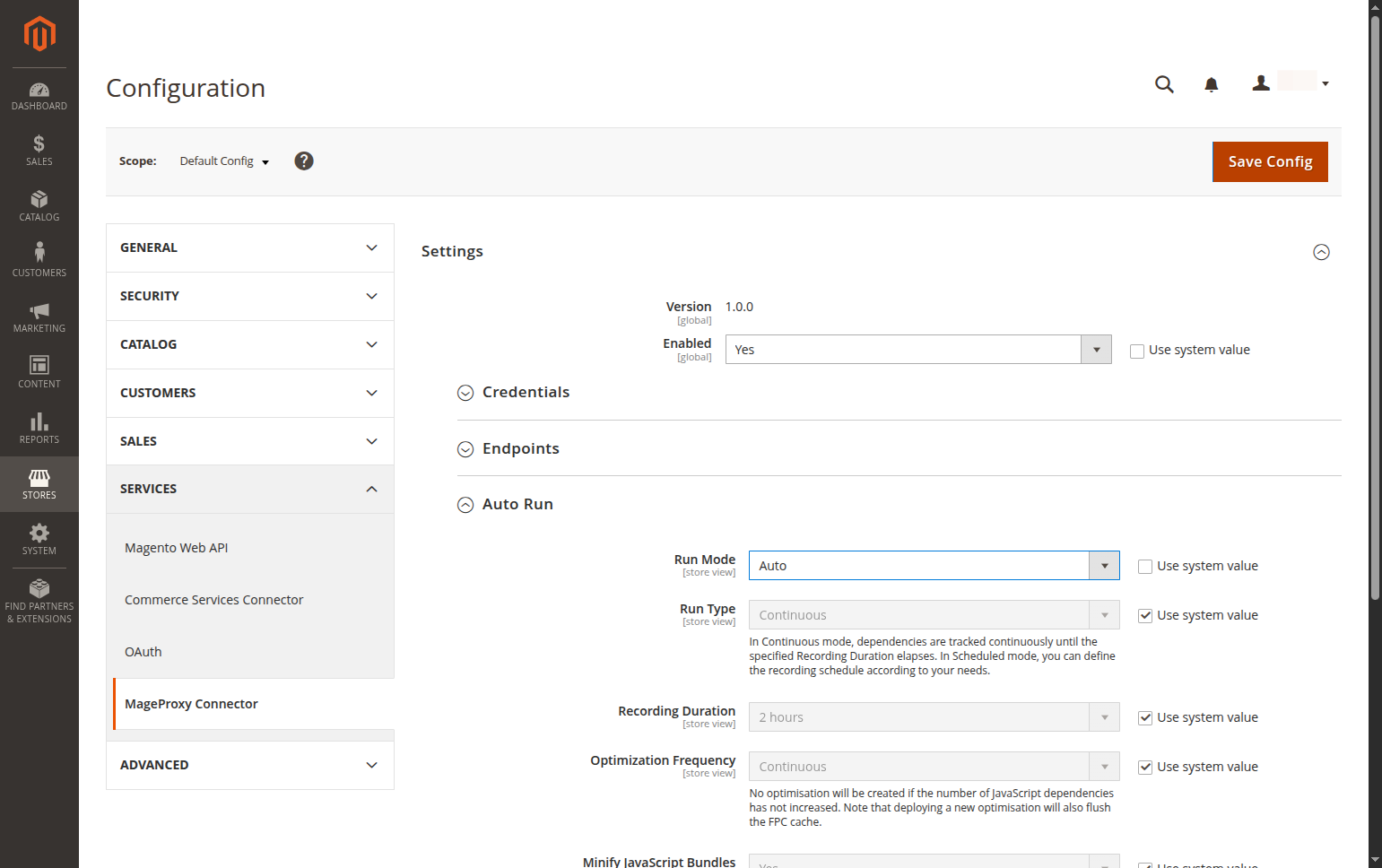 Click on Save Config