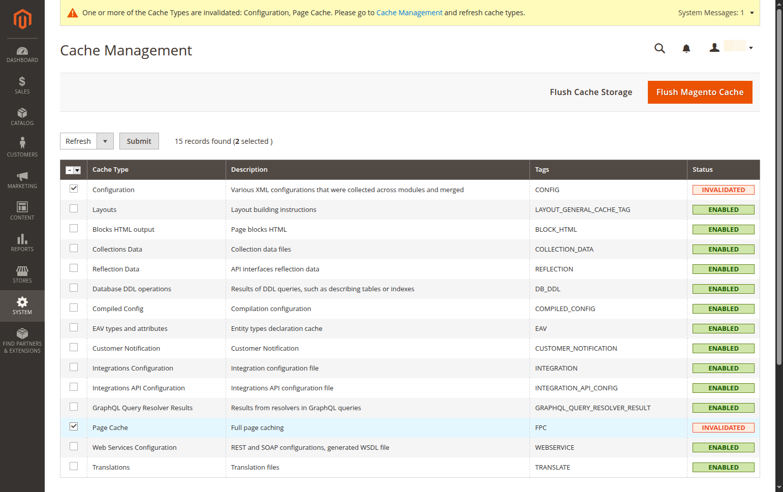 Check "Page Cache"