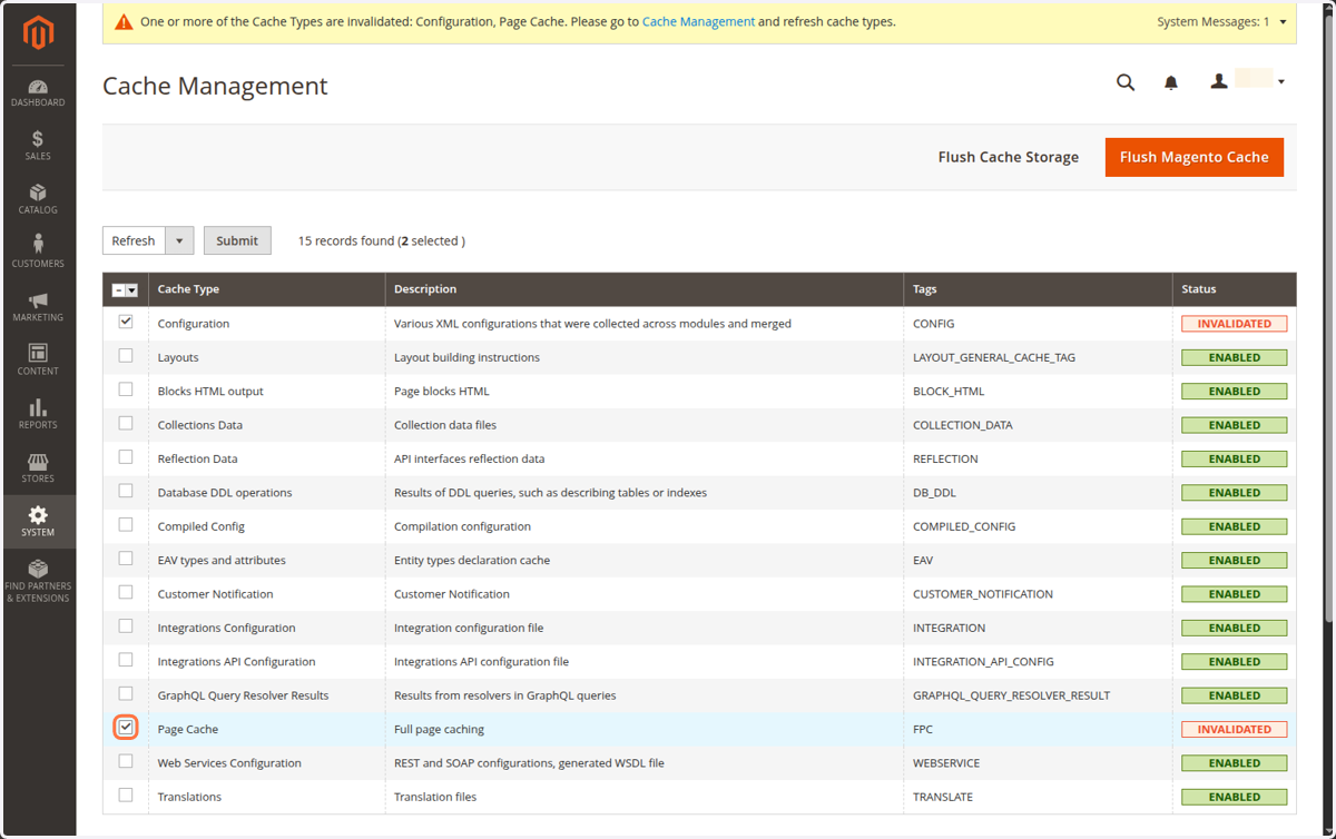 Check "Page Cache"