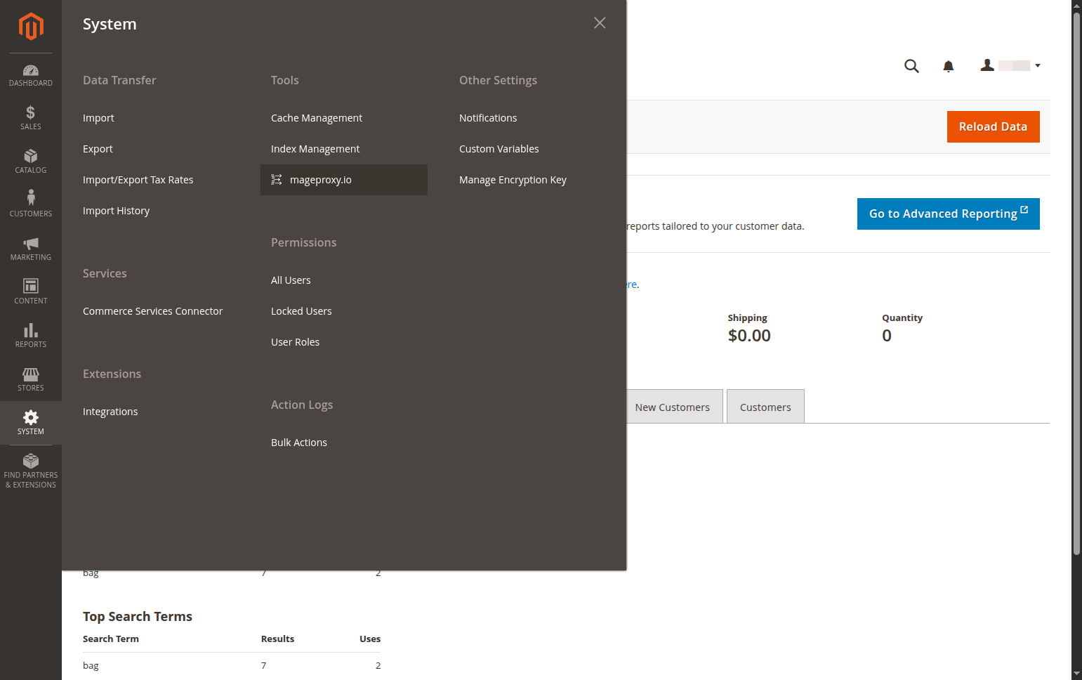 Click on mageproxy.io