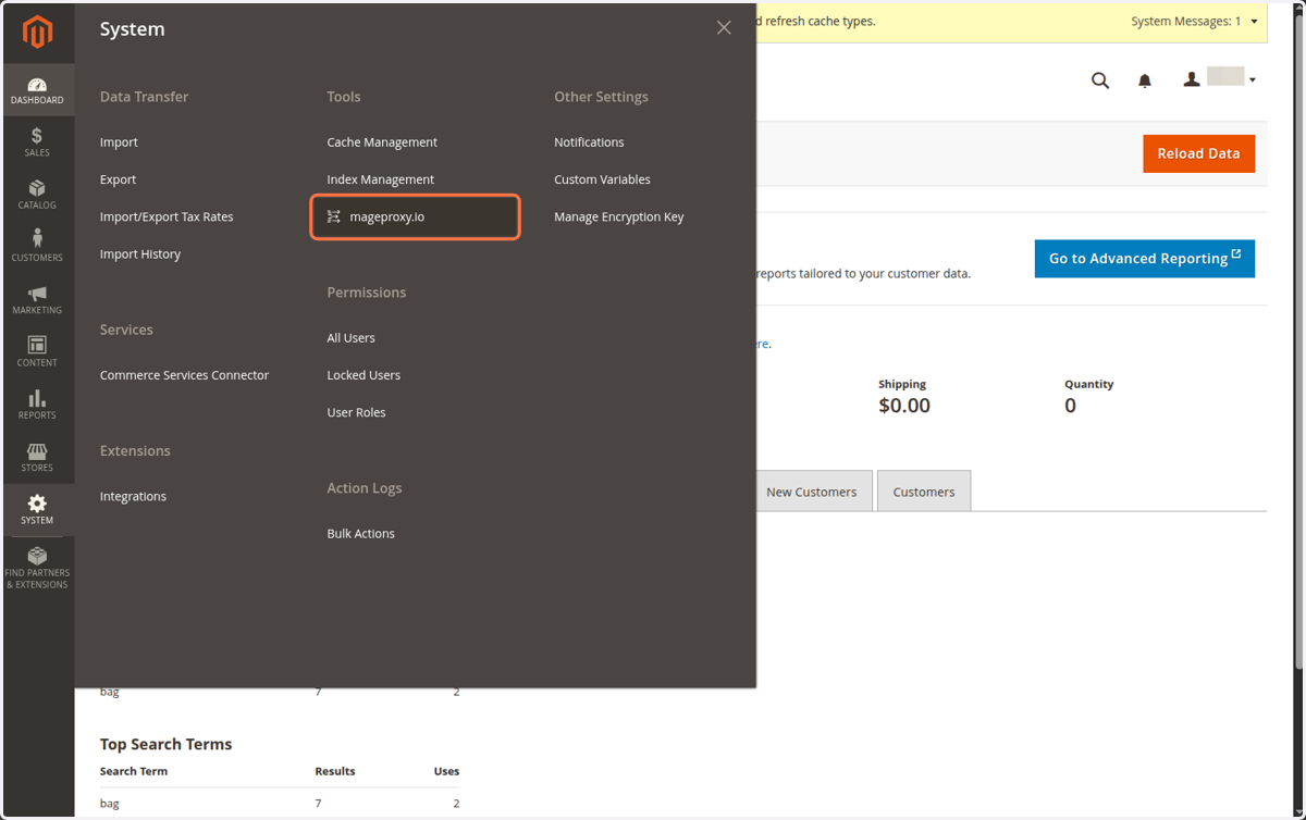 Click on mageproxy.io