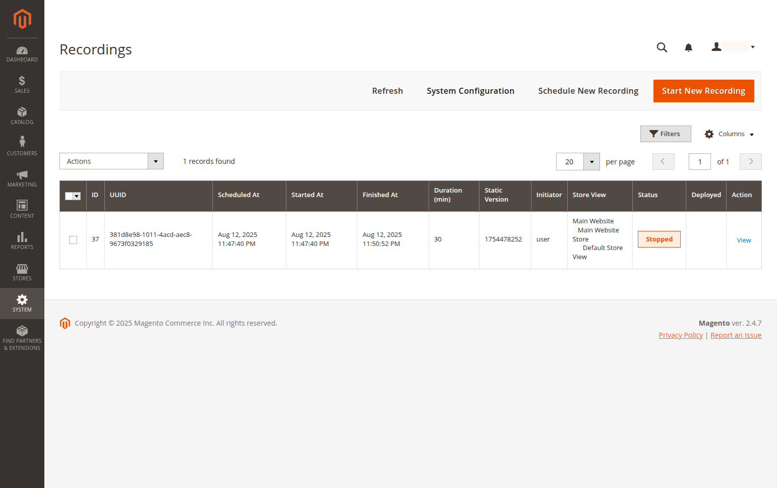 Click on System Configuration