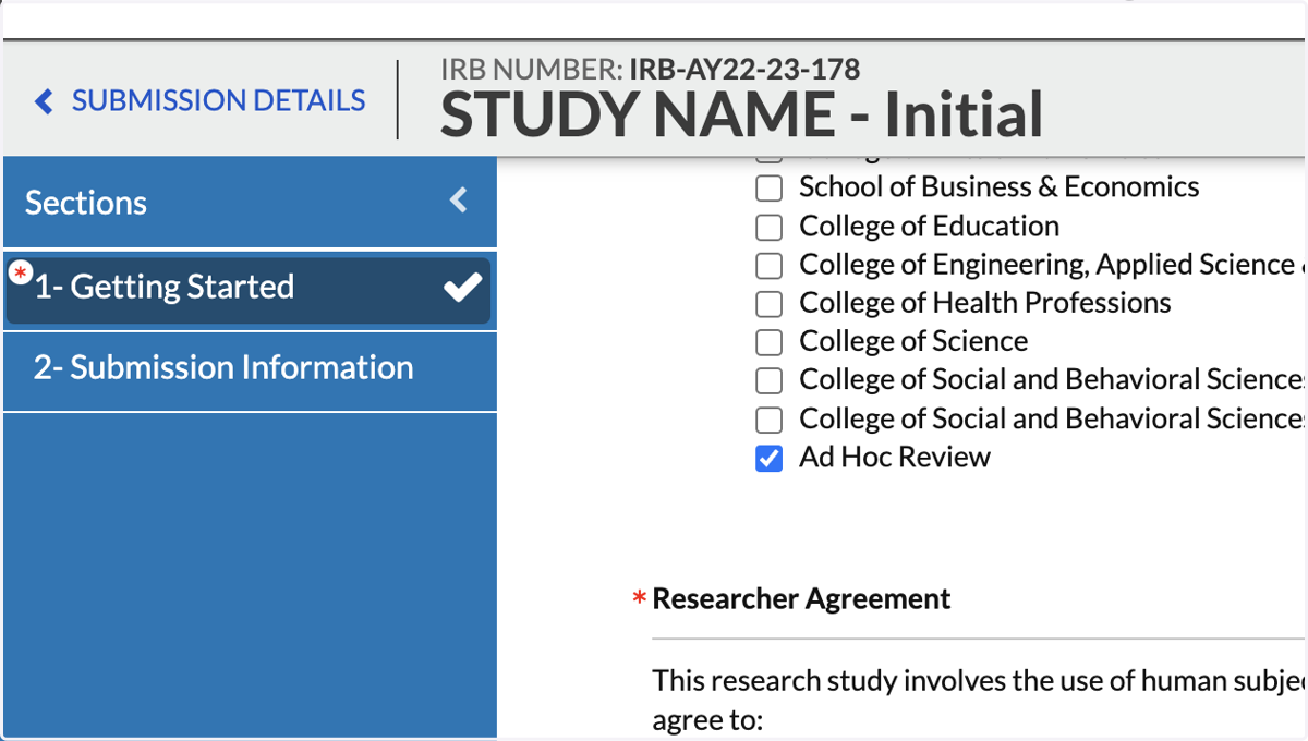 Click on 2- Submission Information