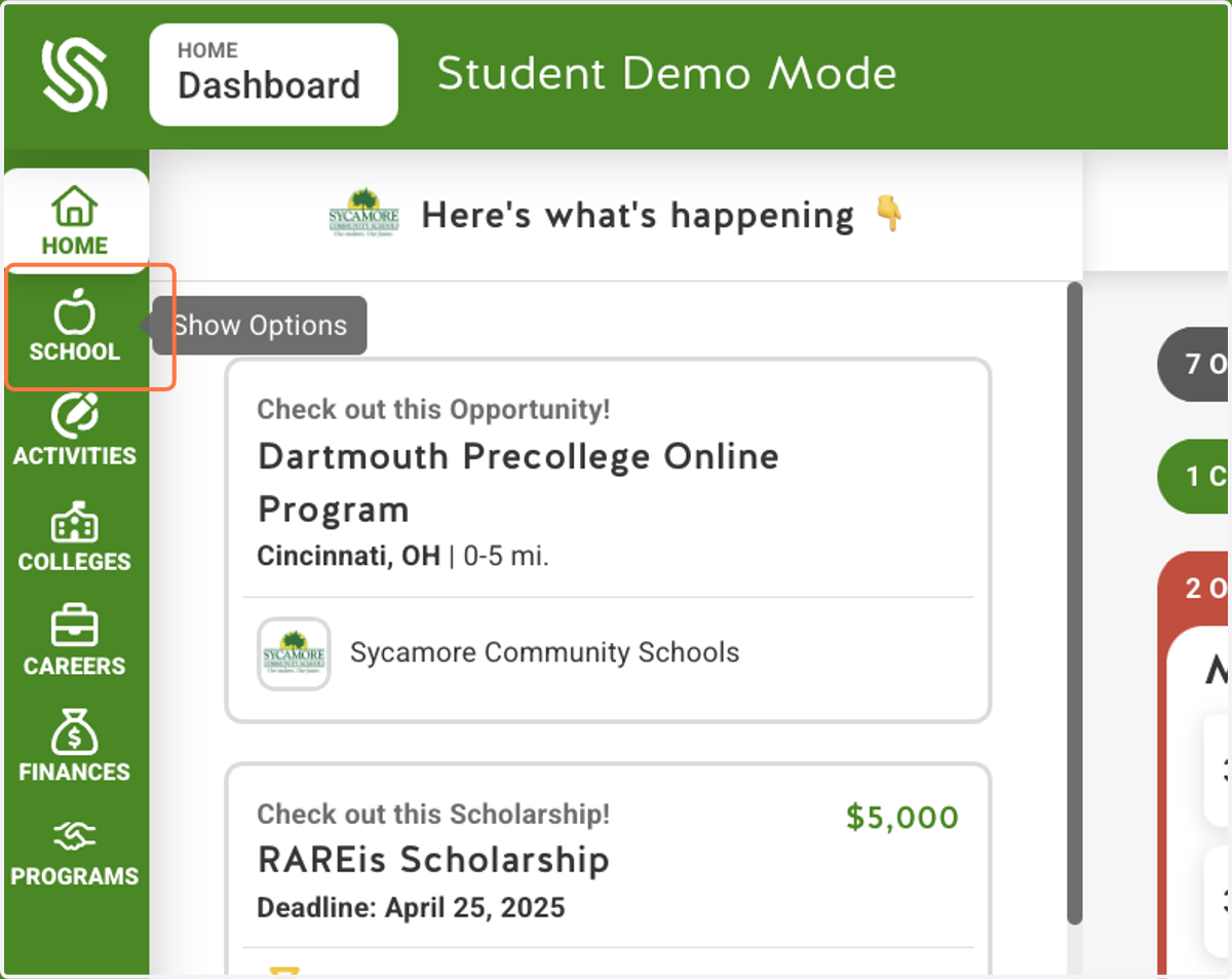 Click on School