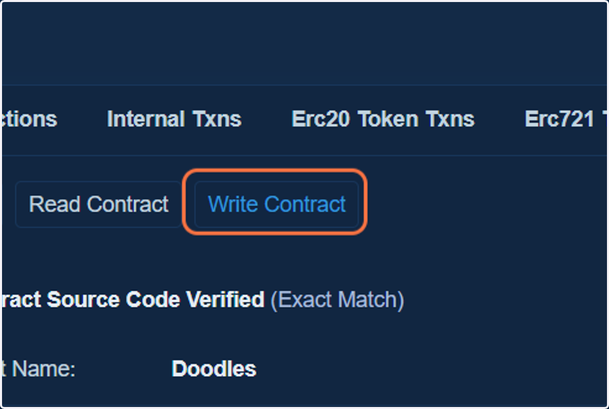 Click on Write Contract