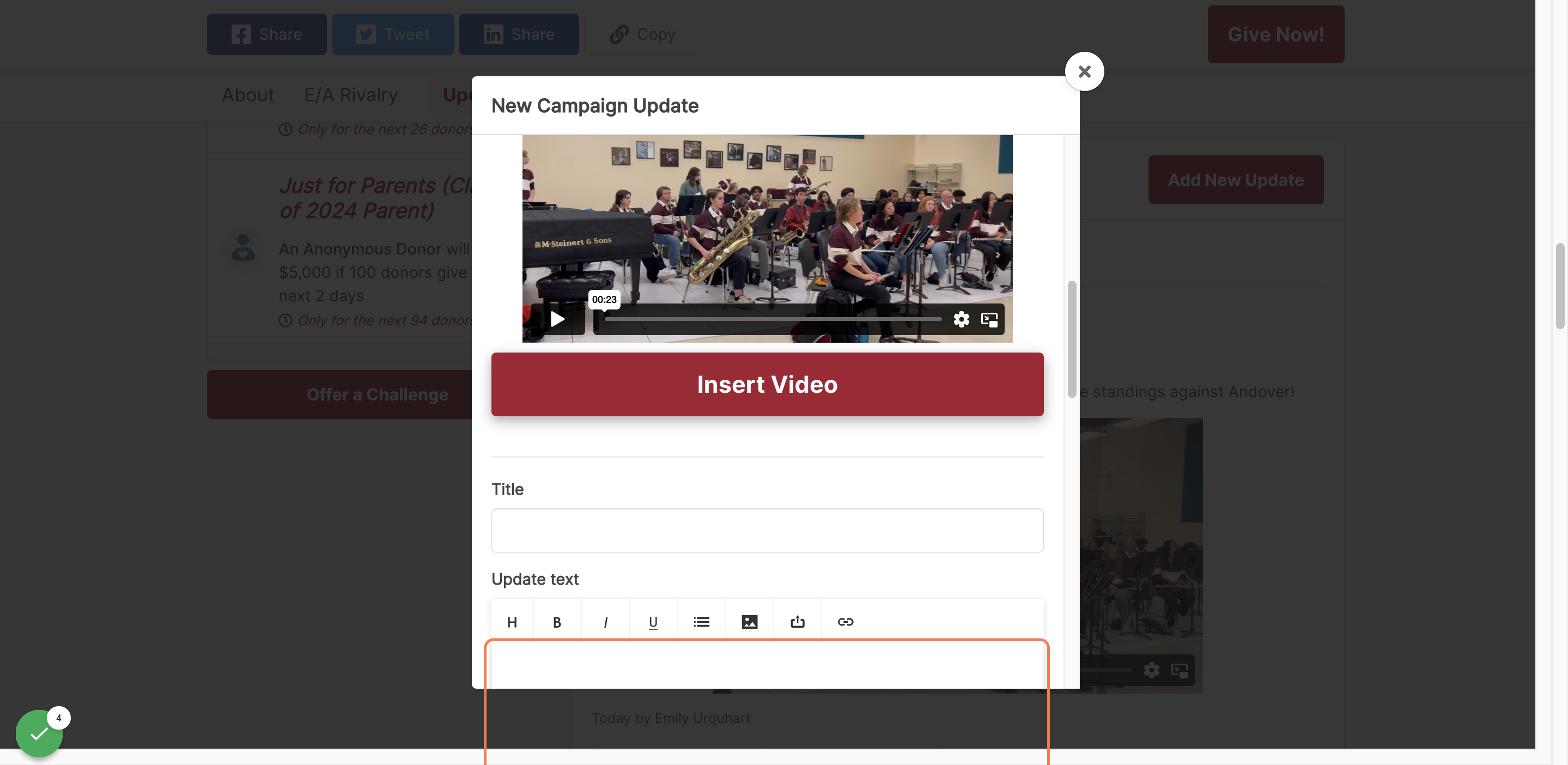 Click on Insert Video