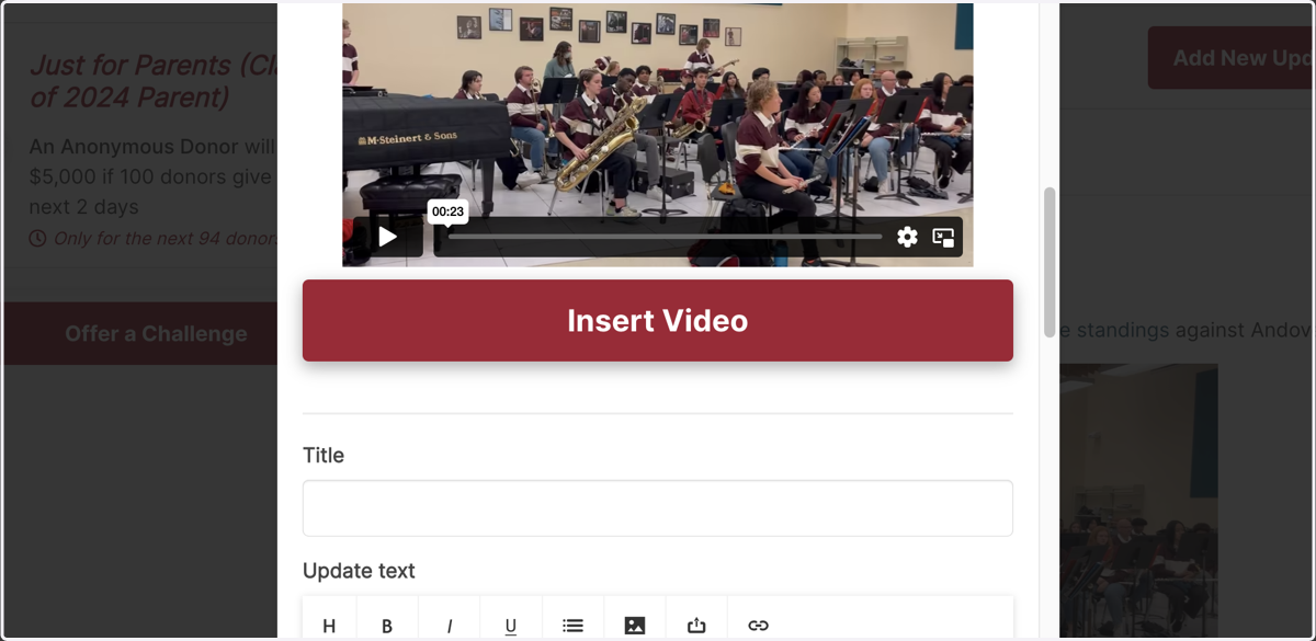 Click on Insert Video