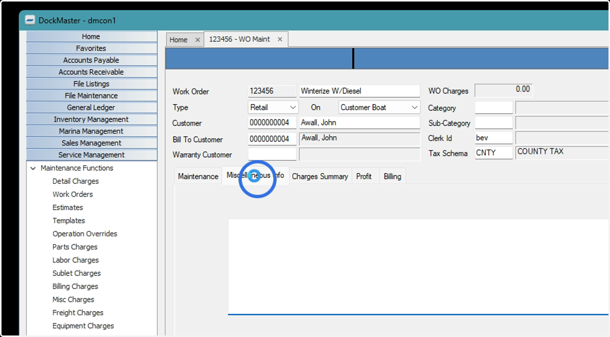 Review the Miscellaneous Info tab