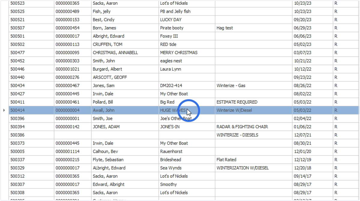 Double click to select the existing Estimate