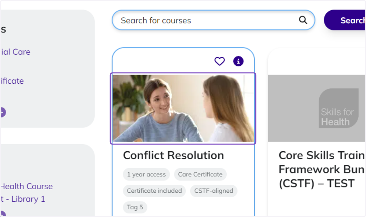 Click on a Course or Bundle to view