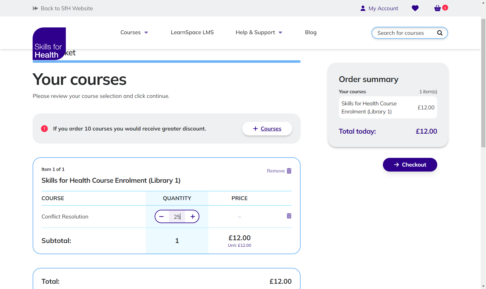 Increase the quantity, e.g Type "25" and press Enter