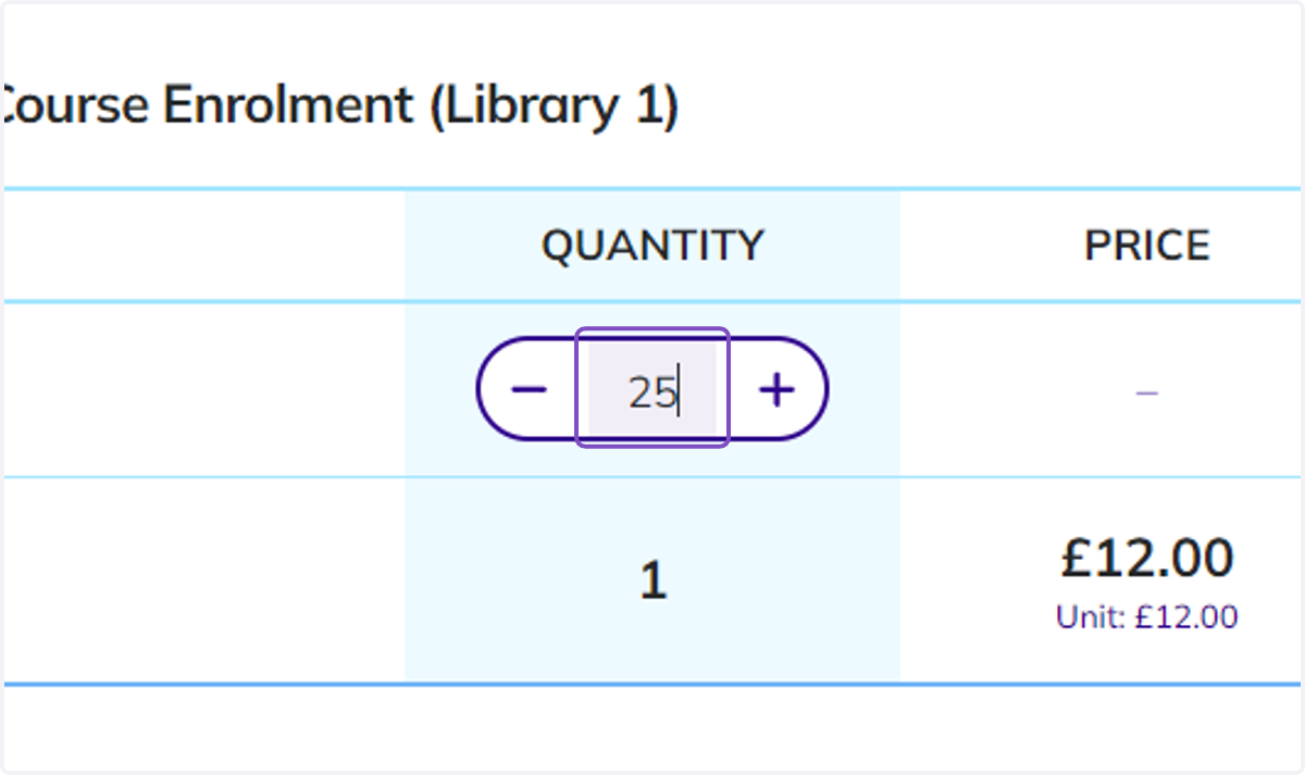 Increase the quantity, e.g Type "25" and press Enter