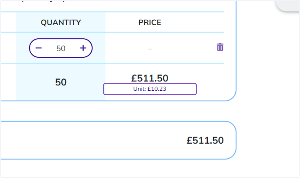 Click on Unit: £10.23