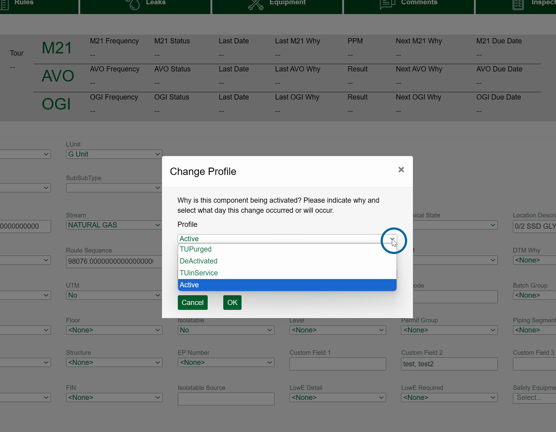 Choose the Profile you would like the component added as.