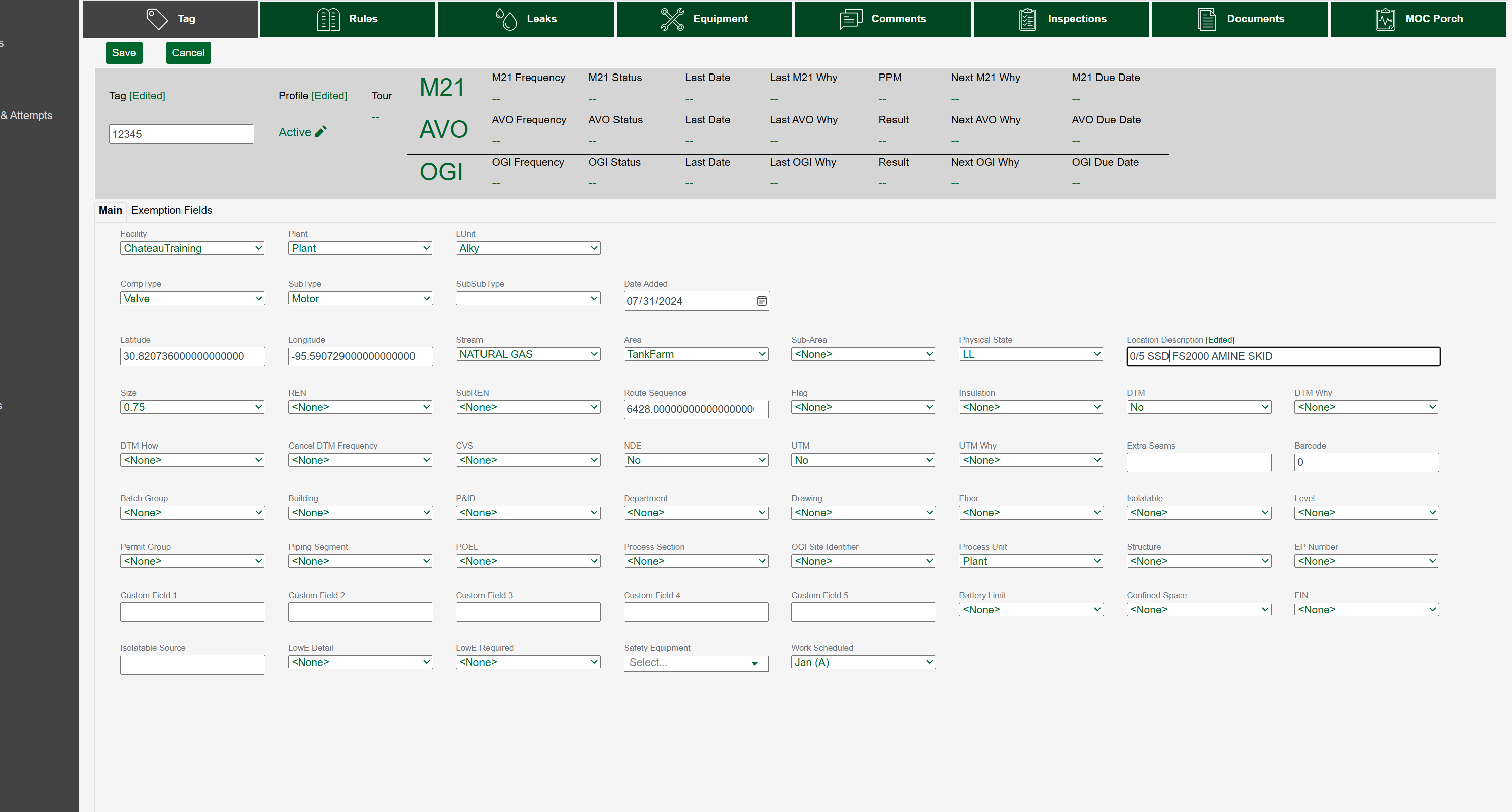 Edit any other property fields that do not match the new component.