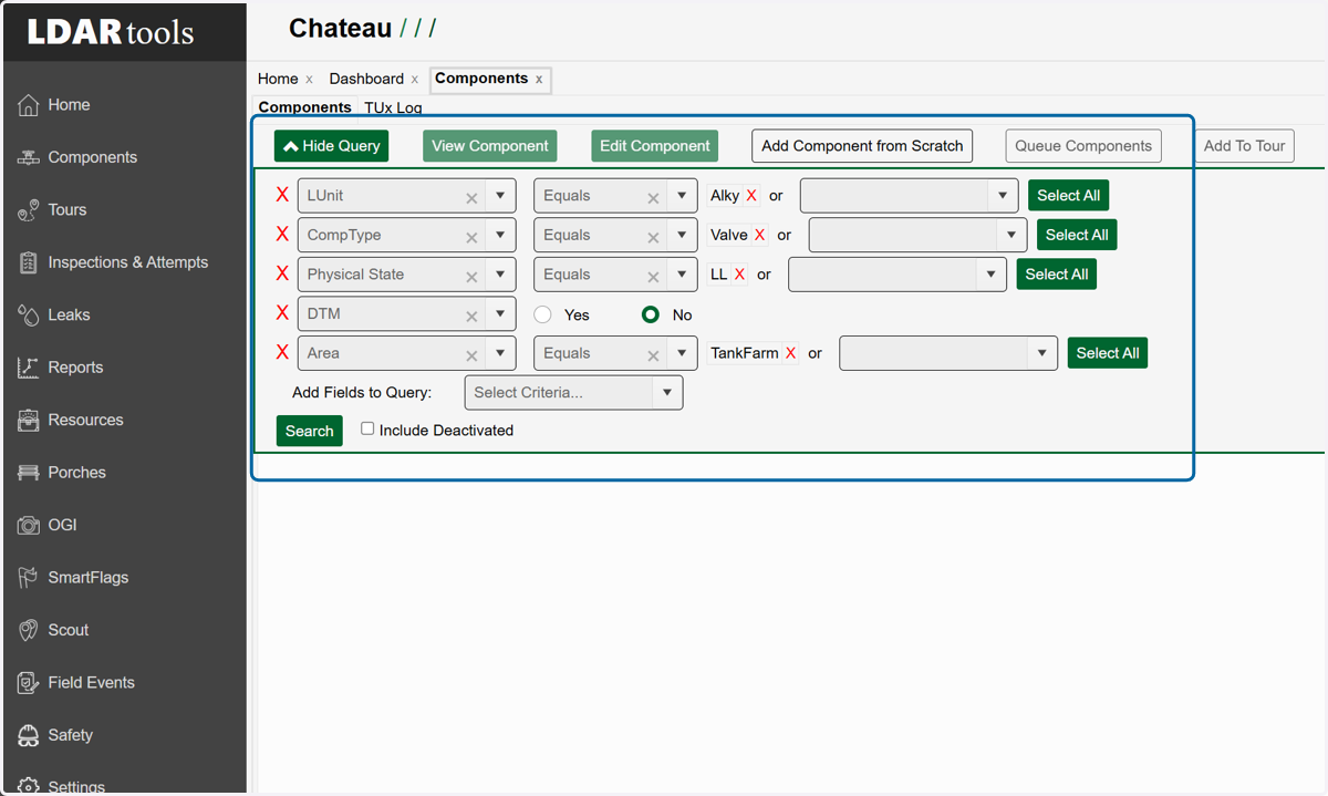 Utilize the query builder to find existing components that closely resemble the one you are about to add.