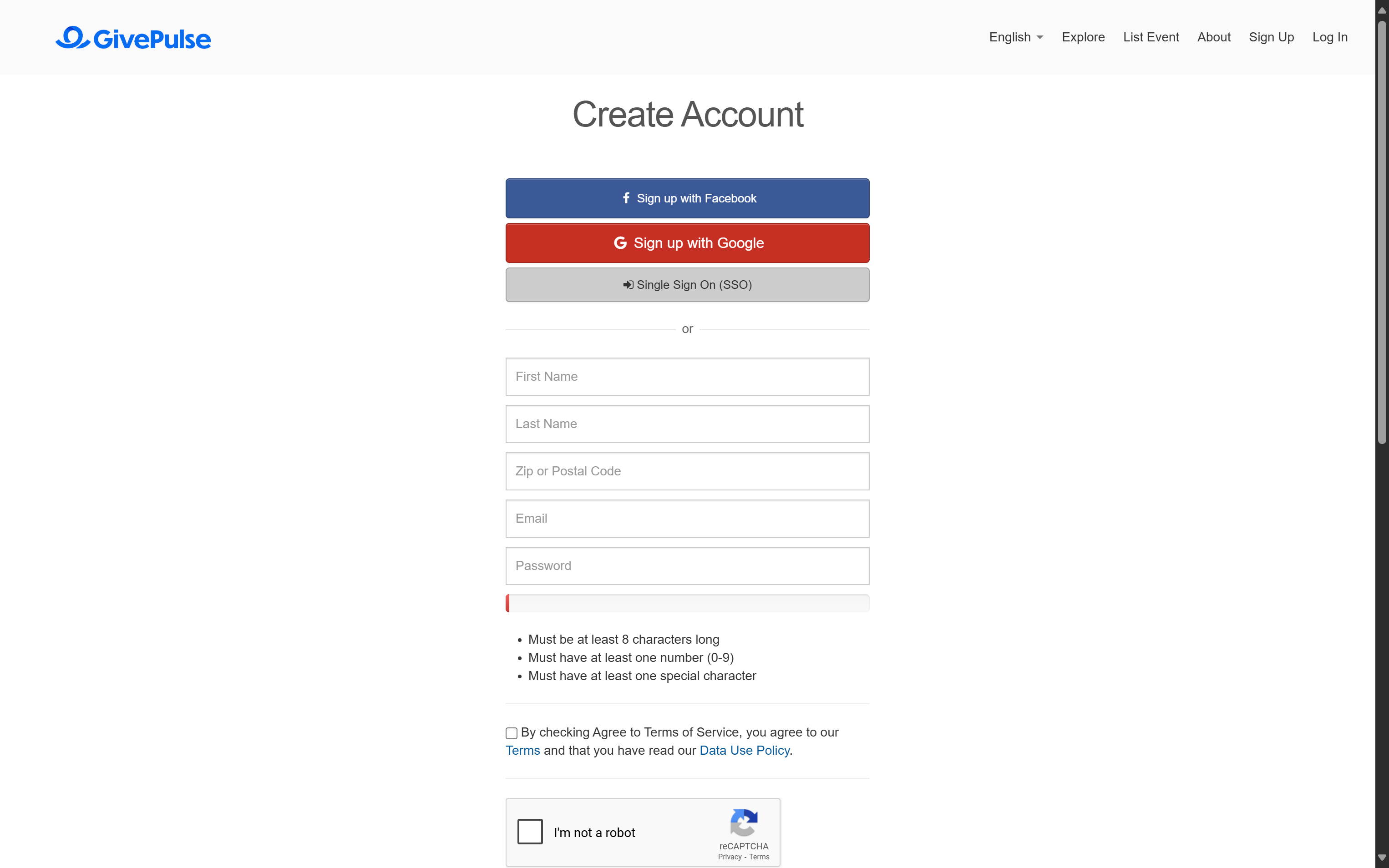 Click on Sign up with Google