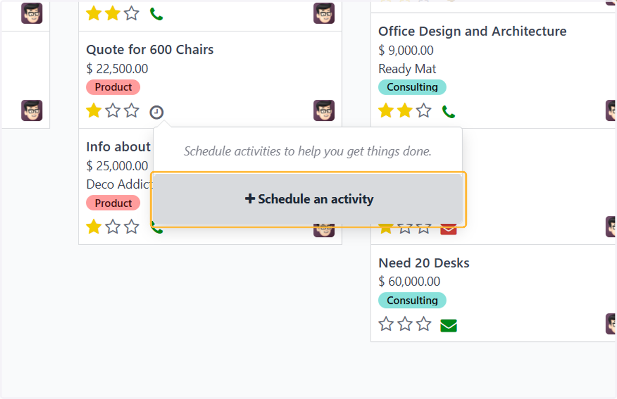 Click on Schedule an activity