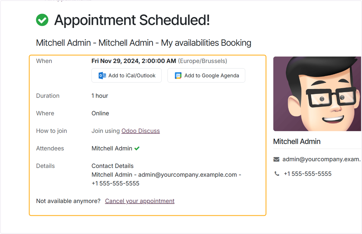 Your appointment has been confirmed! You will be notified via email