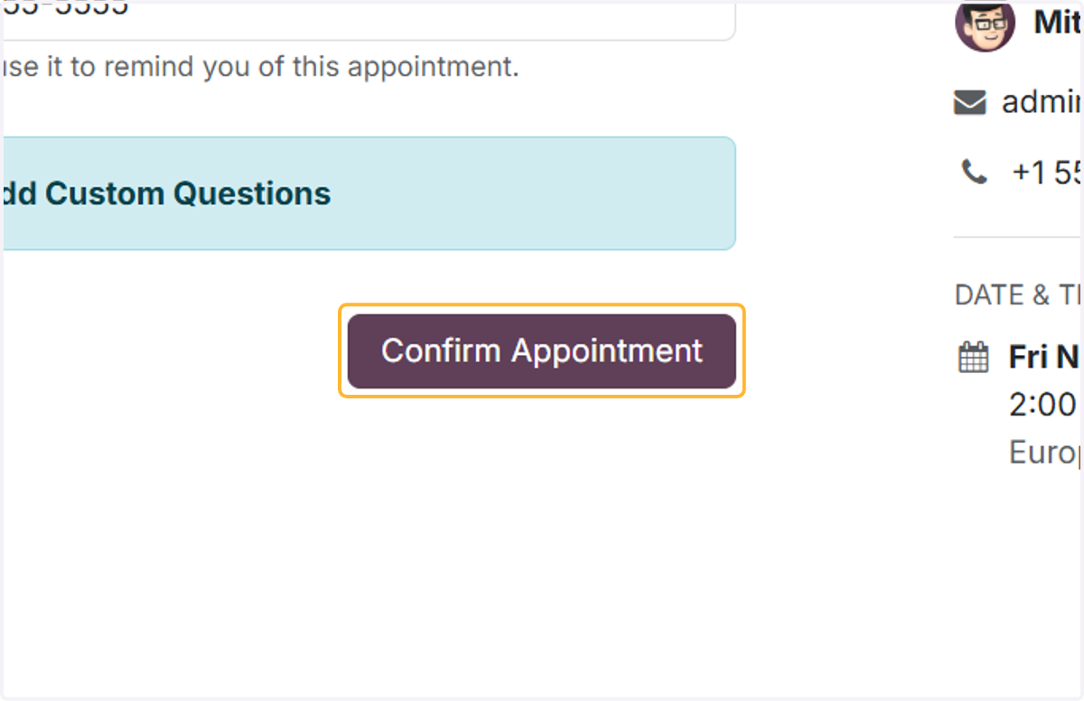 After choosing the slot, just click on Confirm Appointment