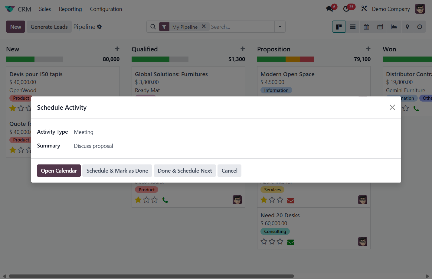 You can set any slotsby clicking Open Calendar