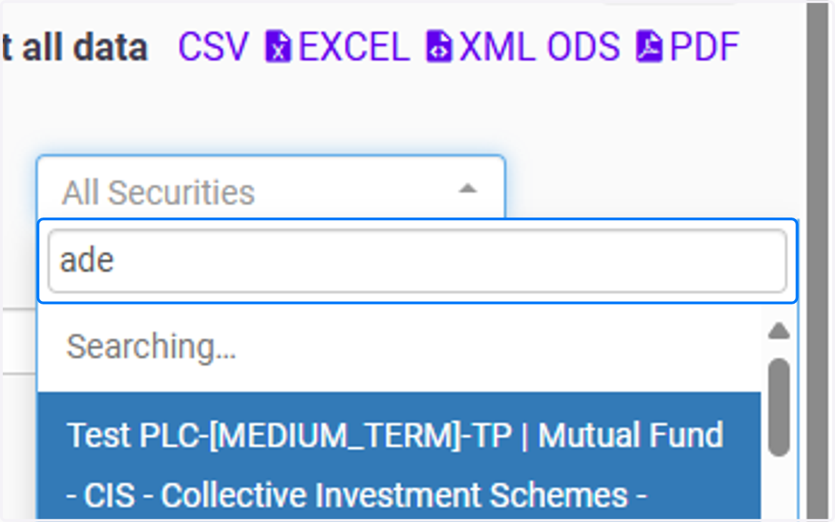 Click on All Securities