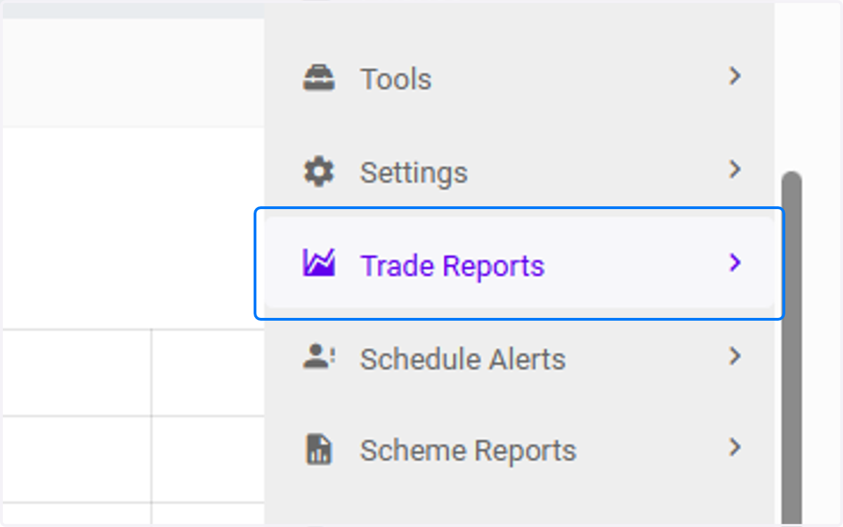 Click on Trade Reports
