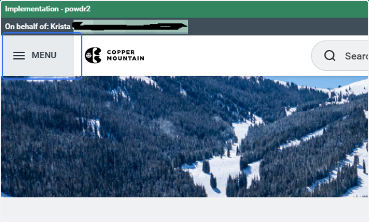 Click on MENU