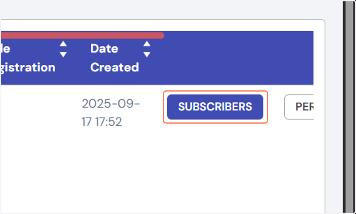 Click on SUBSCRIBERS