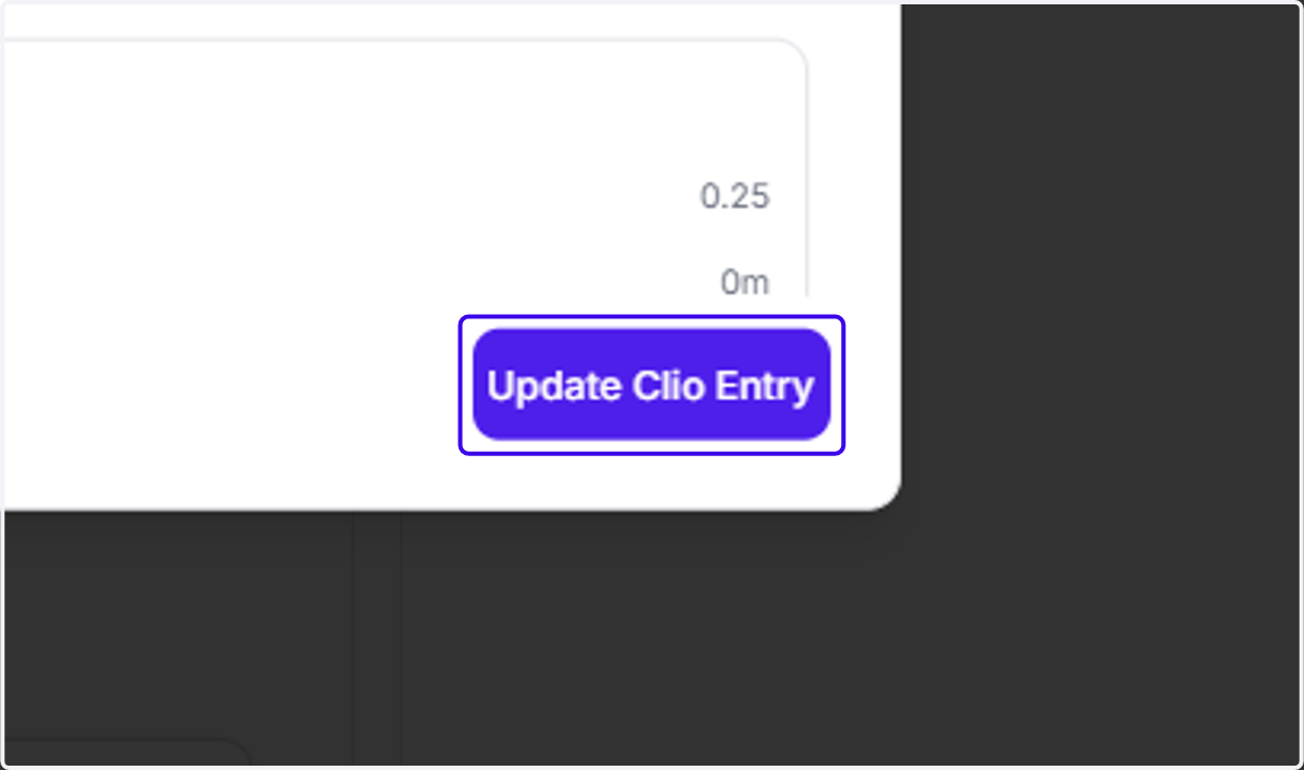 Finally, click on "Update Clio Entry"