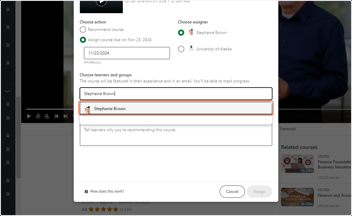 Click on their name