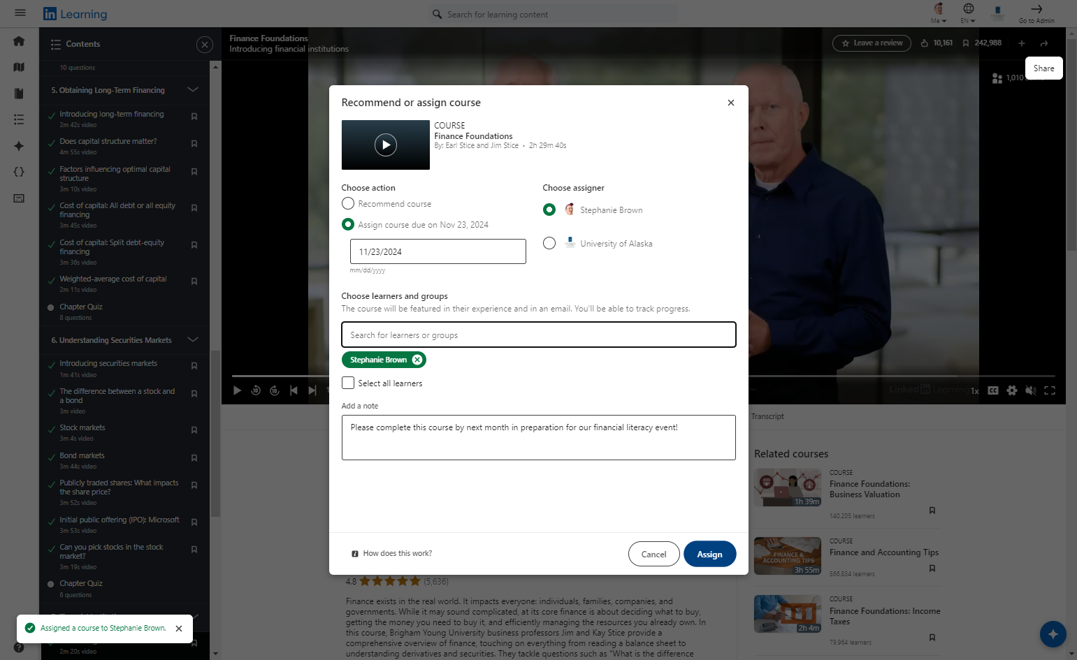 Click on Assign