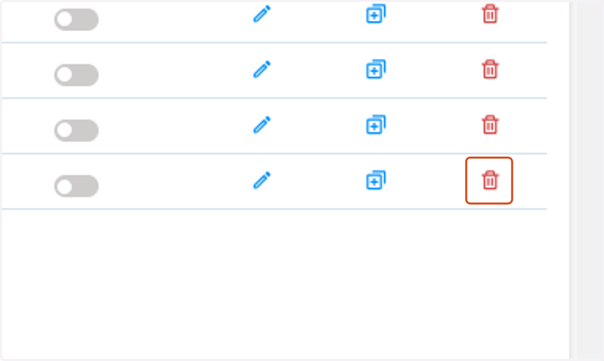 Click to delete content